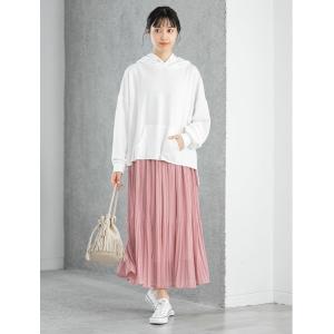 スカート 細プリーツシフォンカラースカート