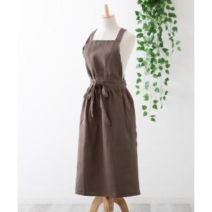エプロン 洗いざらし リネン 100% プリーツ...の商品画像