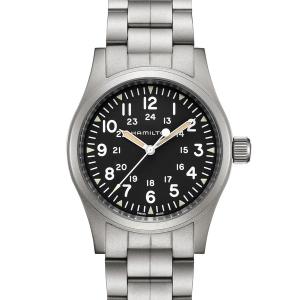 Hamilton Khaki 時計 中型 ブラック/シルバー HAMILTON（ハミルトン） 腕時計 腕時計 Khaki Field （カーキ