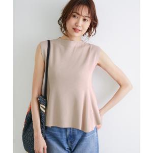 ニット ノースリーブペプラムニットプルオーバー