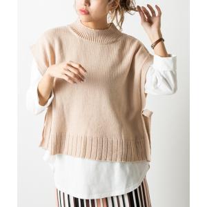 ニット セーター 「WEB限定」レイヤードニットベストブラウス レディース