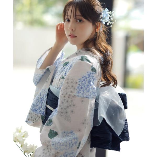 浴衣 1人で着られる浴衣5点セット 和歌山染工日本染め（ゆかた・しわへこ帯・下駄・着付け本・腰ひも）...