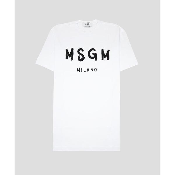 チュニック レディース MSGM ブラッシュロゴ Tシャツワンピース