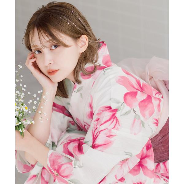 浴衣 1人で着られる浴衣5点セット 和歌山染工日本染め（ゆかた・しわへこ帯・下駄・着付け本・腰ひも）...