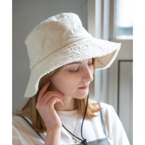 帽子 ハット フリンジ紐付きウォッシュハット レディース メンズ