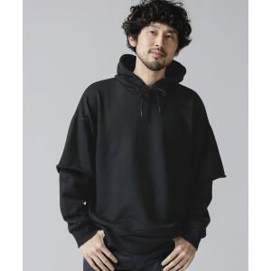 パーカー レイヤードリラックスフーディー