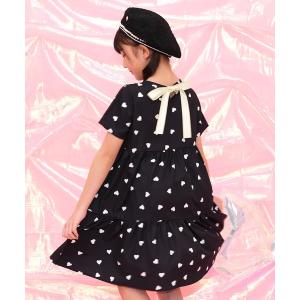 mezzo piano メゾピアノ 遊園地柄ドッキングワンピース ラベンダー