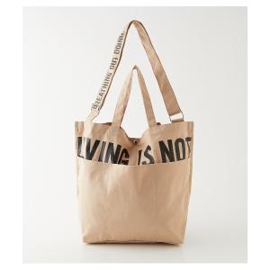 ショルダーバッグ バッグ レディース LIVING IS NOT LOGO TOTE BAG/LIVING IS NOTロゴトートバッグ