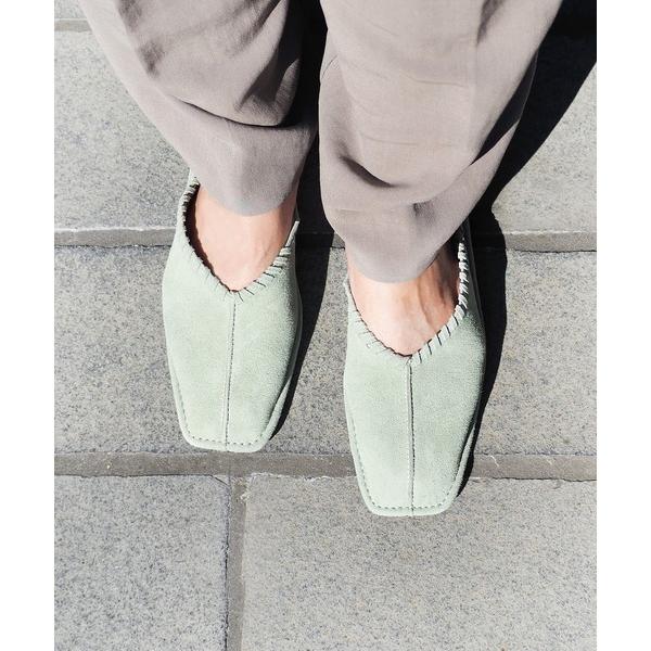 サンダル ステッチモチーフラットサンダル レディース