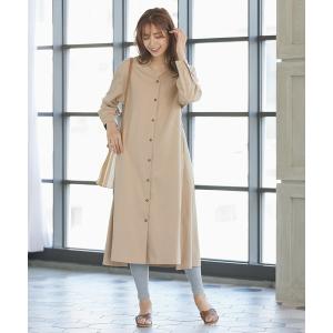 マタニティ 撥水＋撥油加工抜き衿デザインシャツワンピース