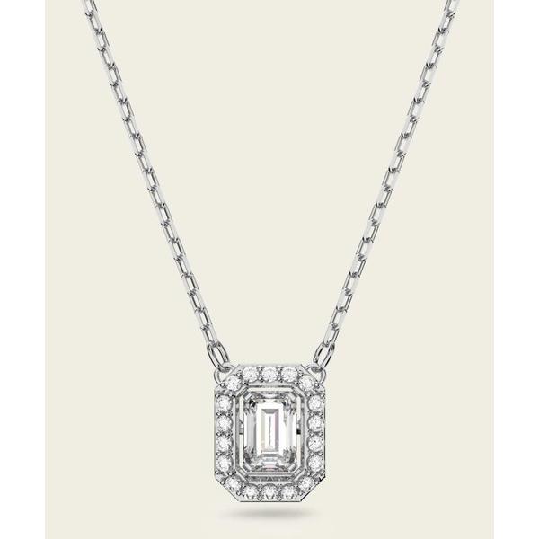 ネックレス 「公式」「スワロフスキー」Una ペンダント， オクタゴンカット， ホワイト， ロジウム...