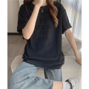 tシャツ Tシャツ エンボス加工ロゴTシャツ