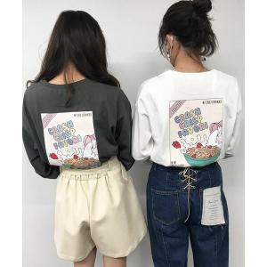 tシャツ Tシャツ BackシリアルプリントロングTシャツ