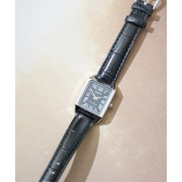 腕時計 「CASIO」クラシック スクエア レザー レディース