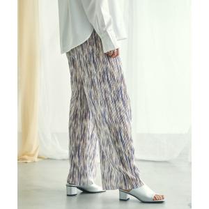 パンツ ニュアンス柄プリーツパンツ レディース