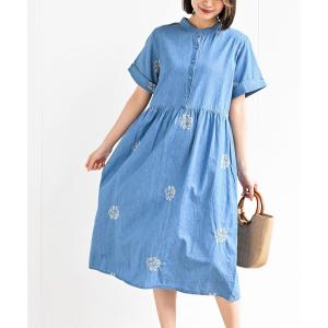 デニム ワンピース 刺繍の商品一覧 通販 Yahoo ショッピング