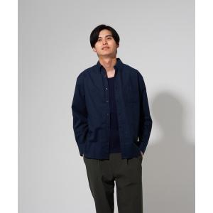 メンズ シャツ ブラウス 「BLUE STANDARD」楽ケアオックスリラックスＢＤ（ボタンダウン）ビッグシルエット長袖シャツ（オーガニックコットン使