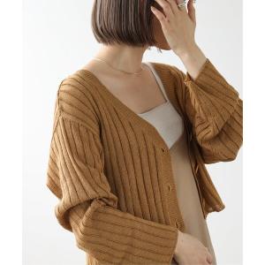 ニット ワイドリブショートカーディガン