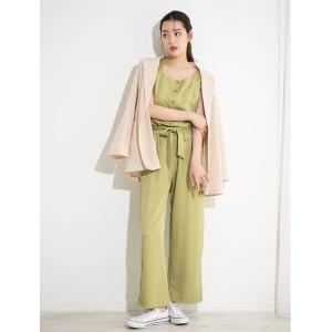 セットアップ フレンチスリーブウエストリボンセットアップ