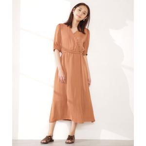 ワンピース WEB限定/サテンマキシカシュクールワンピース 五分袖