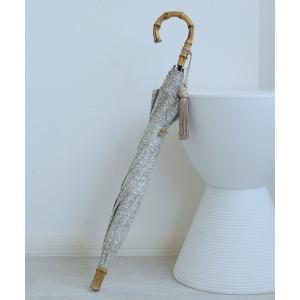 完全遮光 日傘 傘 軽量 日傘 完全遮光100％ スライドショート47cm インド更紗 バンブー タッセル付 レディース
