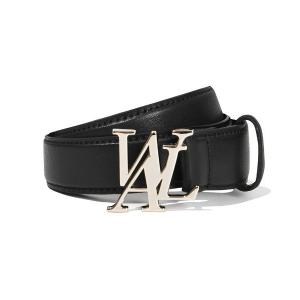 メンズ ベルト 「WOOALONG/ウアロン」Oualong signature logo leather belt/ブランドロゴ レザーベルト｜zozo