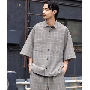 セットアップ テックリネン オーバーサイズ 半袖CPOシャツ