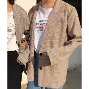 ジャケット テーラードジャケット チェックテーラード ロングジャケット レディース