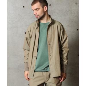 シャツ ブラウス シャンブレーリップストップミリタリーシャツ