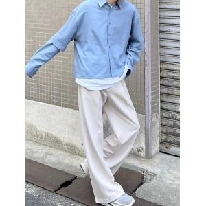 パンツ スラックス メンズ 韓国ファッション Chikashitsu+ チカシツプラス simple slacks シンプル スラックスパンツ センタ