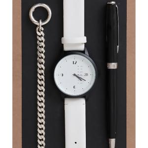 腕時計 レディース 嬉しいカレンダー付「SETUP7」シンプルデザインクオーツペアウォッチ QKD052 FW