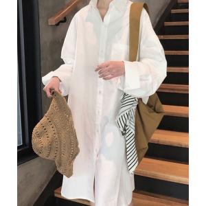 シャツワンピース 大人カジュアル　ミディ丈シャツワンピース