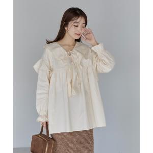 チュニック ビックカラーボリューム袖チュニック