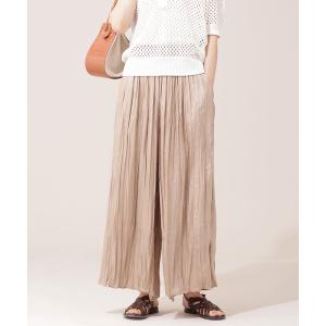 パンツ メタルサテンプリーツパンツ