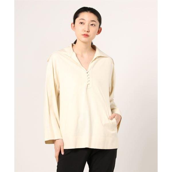 ブラウス シャツ DOMENICO+SAVIO raw silk sailor collar top...