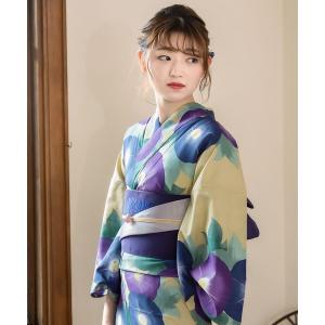 utatane 浴衣 浴衣3点セット 綿麻 モノクロ点描麻の葉