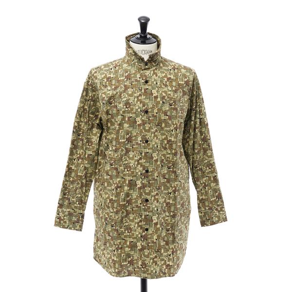 シャツ タイルカモフラージュプリント シャツコート メンズ