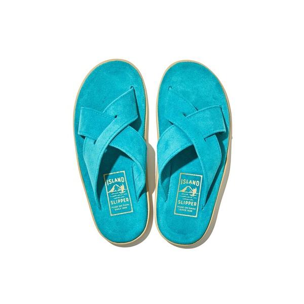 サンダル ISLAND SLIPPER / PT223/SUEDE TURQUOISE/レザーサンダ...