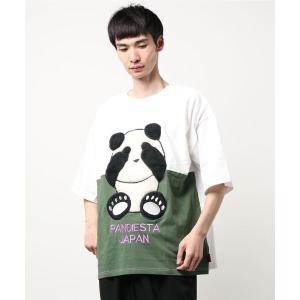 tシャツ Tシャツ PANDIESTA JAPAN / パンディエスタジャパン　ファーパンダ切替BIG Tシャツ (M2)