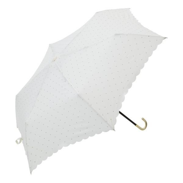 日傘 折りたたみ傘 「because」ドットグリッターヒートカット 雨傘 晴雨兼用 折りたたみ傘 B...