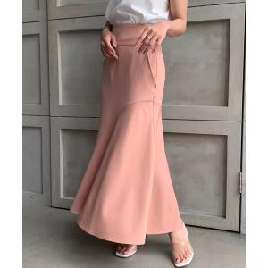 スカート エステルストレッチツイルハイウエストマーメイドスカート