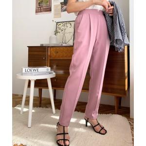 パンツ スラックス ビューティーシルエットセンタープレスカラースラックスパンツ レディース