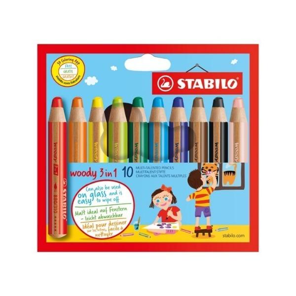 ペン ウッディ 10色セット 色鉛筆 10mm マルチ色鉛筆(色鉛筆・水彩色鉛筆・クレヨン)/STA...