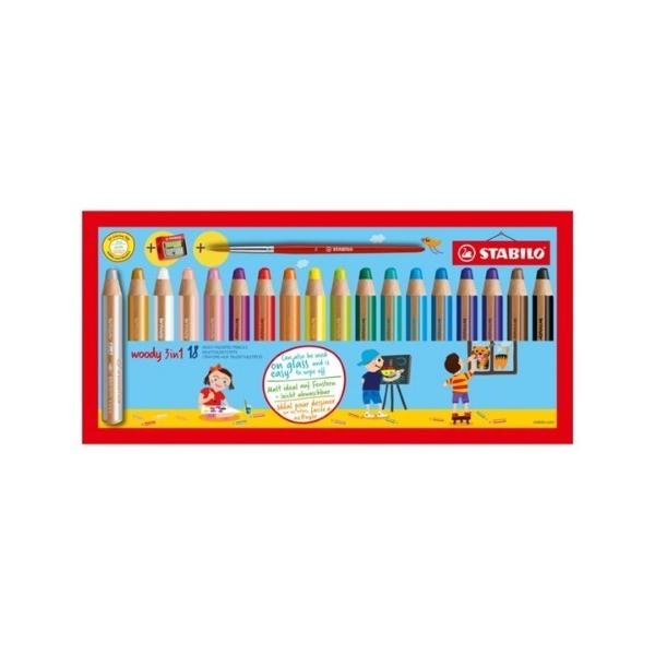 ペン ウッディ 18色セット 10mm マルチ色鉛筆(色鉛筆・水彩色鉛筆・クレヨン)/STABILO...