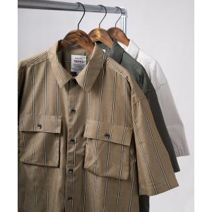 シャツ ブラウス 【SMITH'S AMERICAN/スミスアメリカン】オーバーサイズ ツイルワーク半袖シャツ