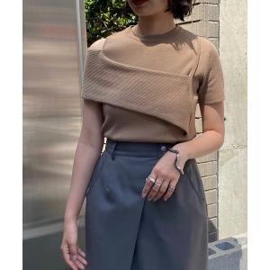 ニット 「＆g'aime」アシンメトリースリーブニット レディース