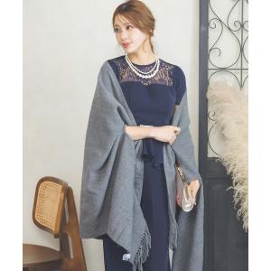 マフラー ストール 大判フリンジパーティーショール レディース