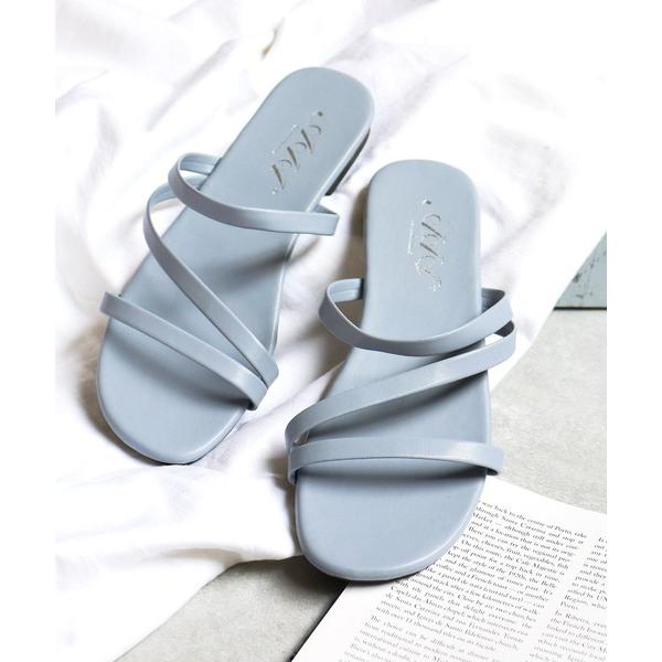 サンダル AAA / スクエアトゥフラットコードサンダル(3565)　ナローストラップサンダル　華奢...