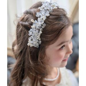 ヘアアクセサリー クリアフラワービーズヘッドドレス