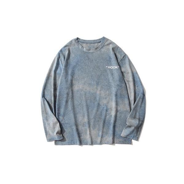 tシャツ 「HOOK」個性派タイダイ染めロングt メンズ レディース
